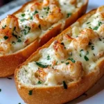 Delicious Lobster Garlic Bread with melted butter and herbs on a rustic platter