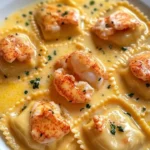 Delicious lobster ravioli served with a rich lemon butter sauce.