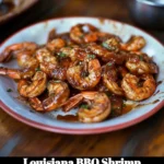 Delicious Louisiana BBQ shrimp served with spices and herbs