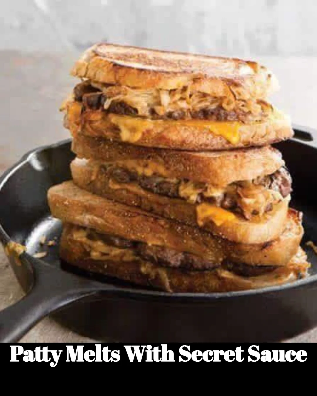 Delicious patty melts topped with secret sauce and grilled to perfection.