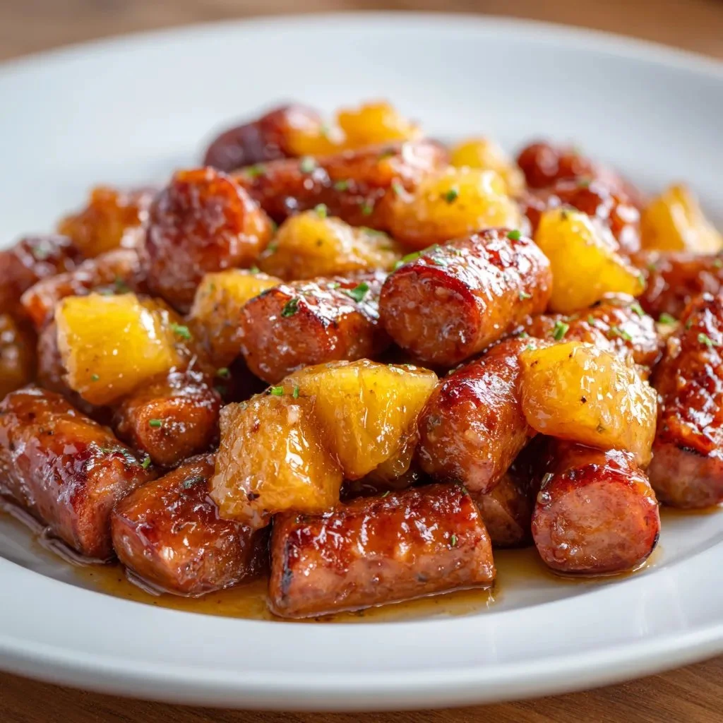 Pineapple Brown Sugar Mississippi Lil' Smokies Bites dish with festive presentation