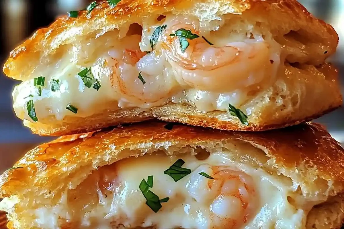 Delicious shrimp crab melts served on a toasted bun