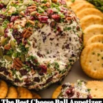 Delicious cheese ball appetizer garnished with herbs