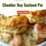 Cheddar Bay Seafood Pie with fresh seafood and cheddar cheese filling