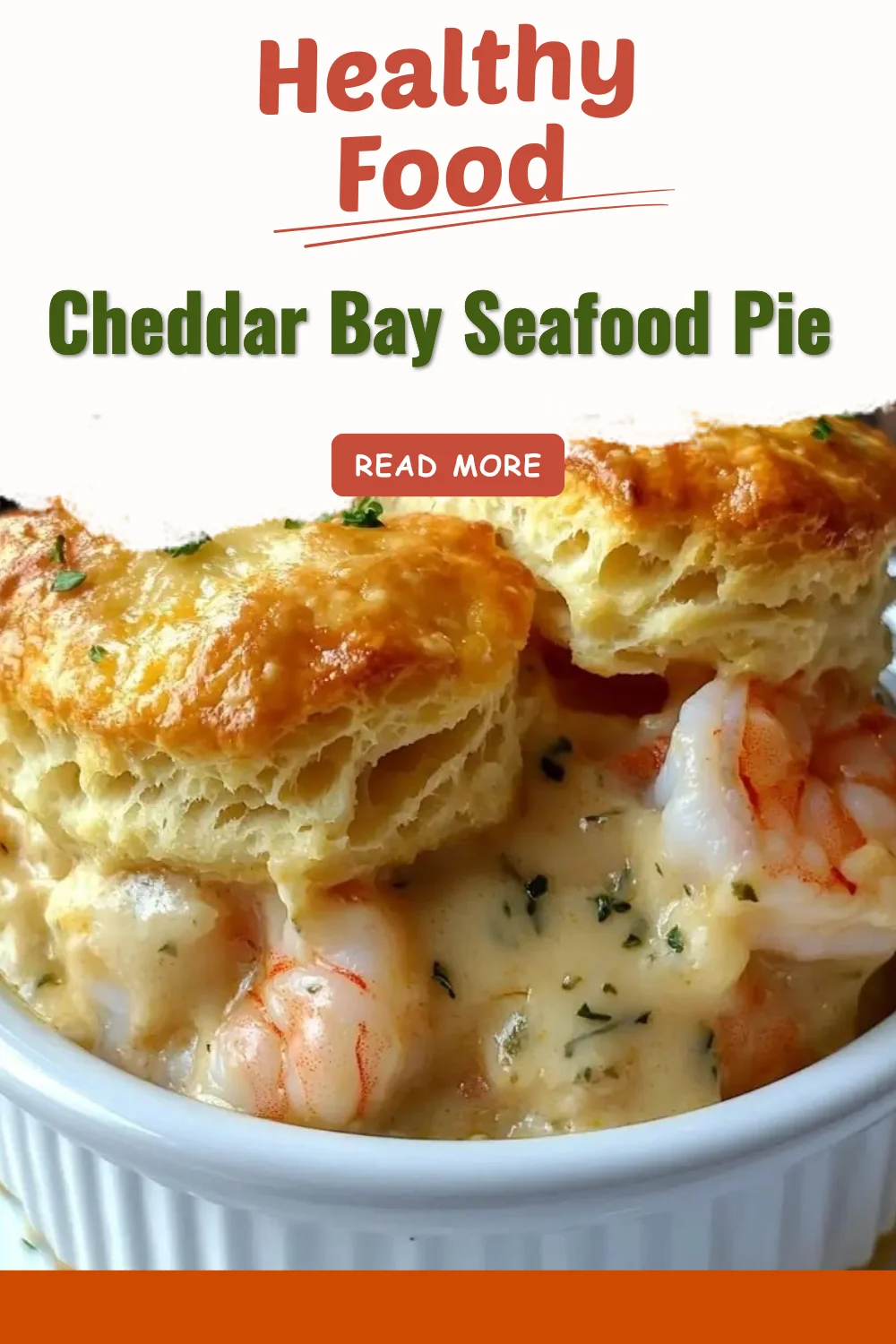 Cheddar Bay Seafood Pie with fresh seafood and cheddar cheese filling