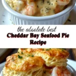 Cheddar Bay Seafood Pie with fresh seafood and cheese in a flaky crust