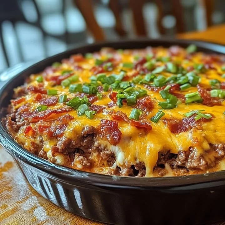 Delicious Bacon Cheeseburger Casserole