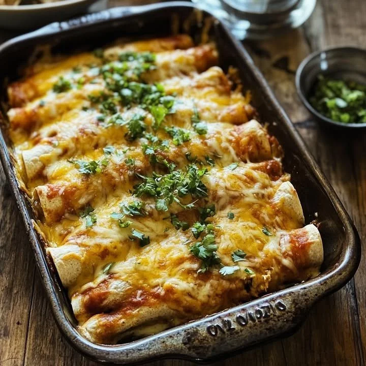 Delightful Chicken & Cheese Enchiladas with Green Chili