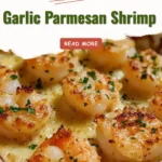 Delicious Garlic Parmesan Shrimp served on a plate with herbs