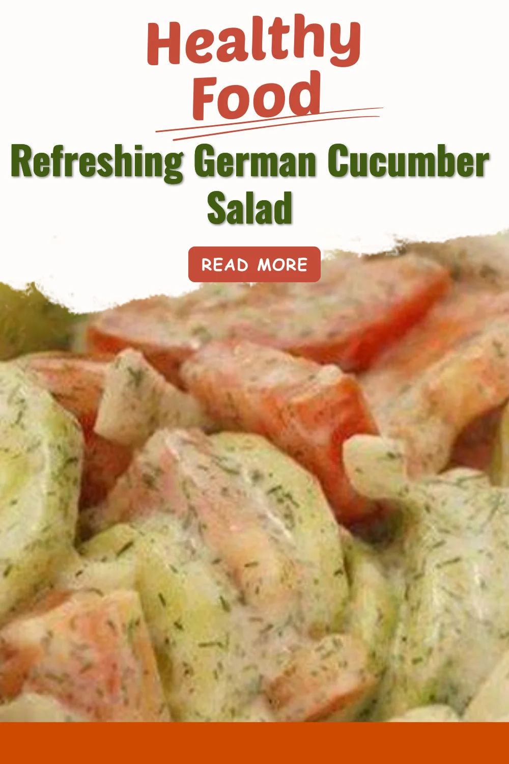 Bowl of refreshing German Cucumber Salad with fresh cucumbers and herbs