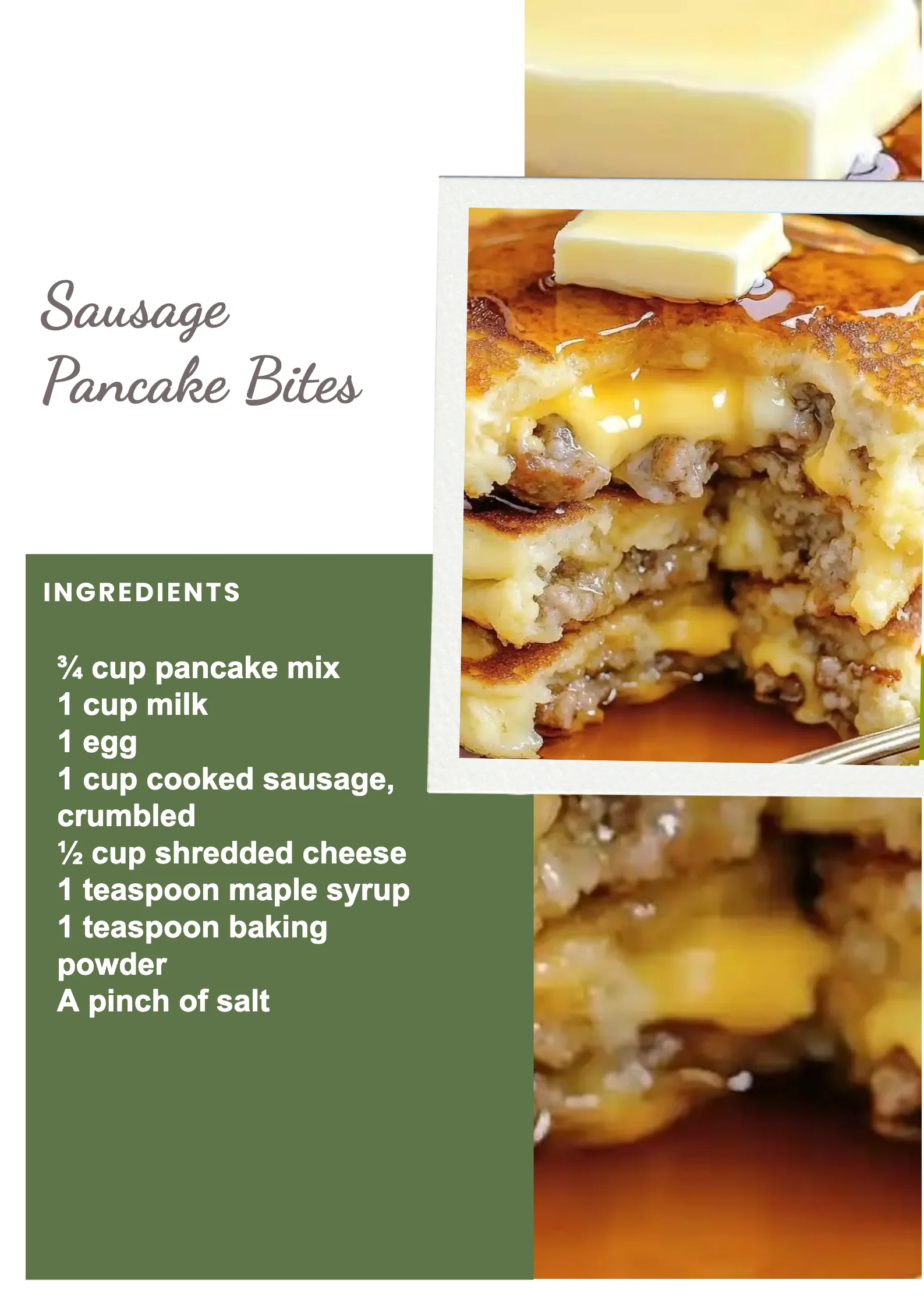 Delicious homemade sausage pancake bites served on a plate.