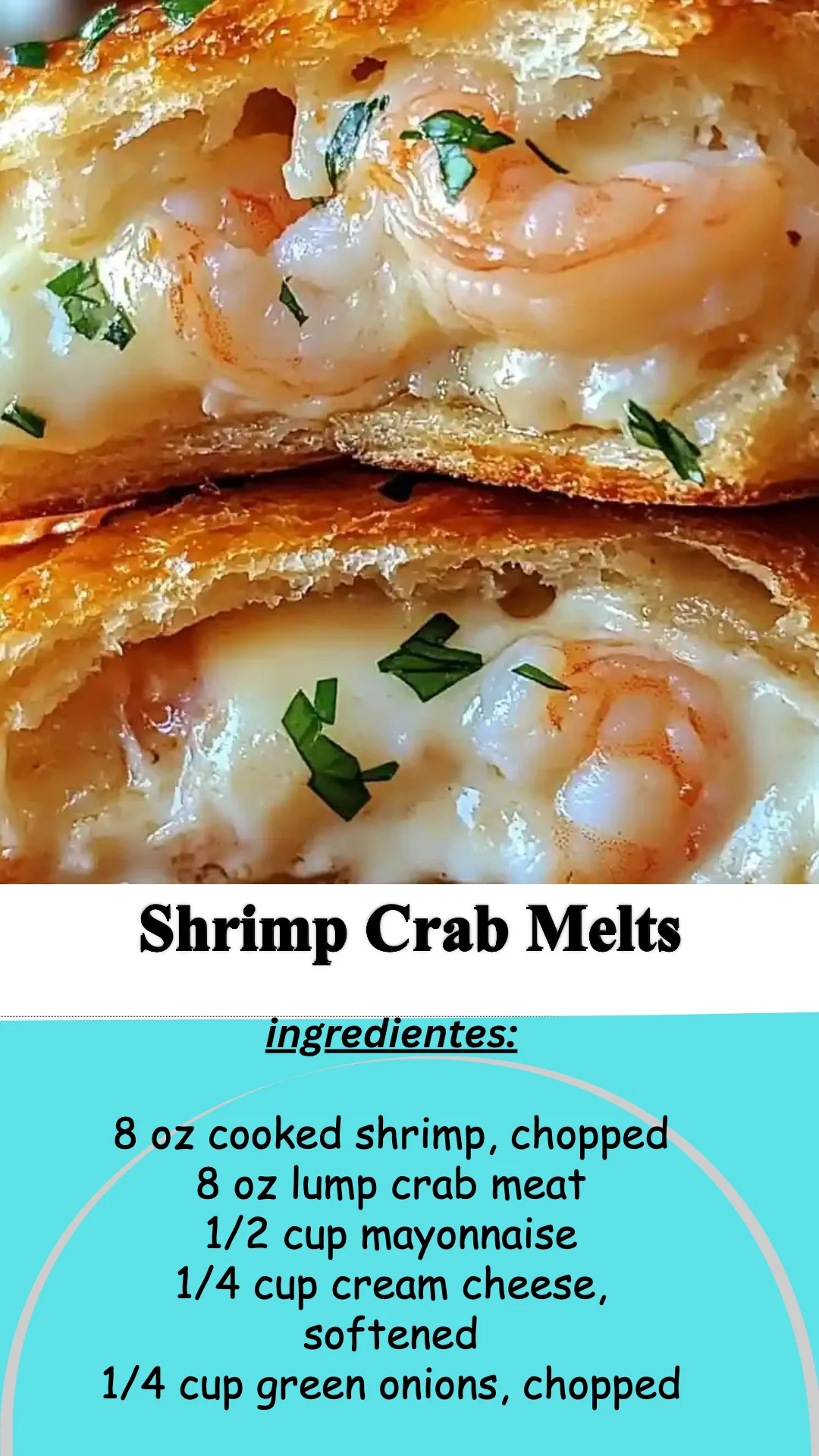 Delicious Shrimp Crab Melts served with a side of garnishes