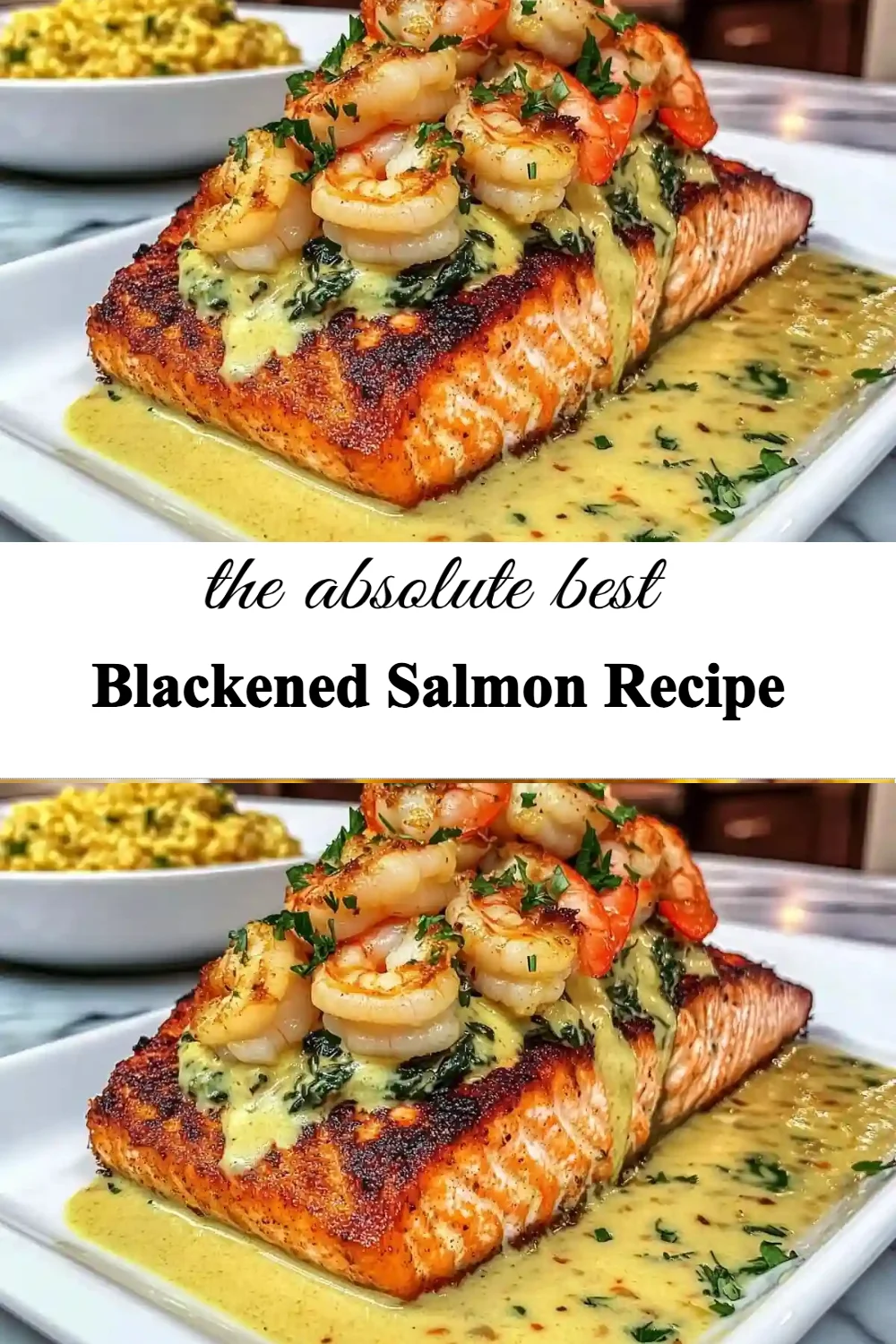 Delicious blackened salmon served on a plate with fresh vegetables.