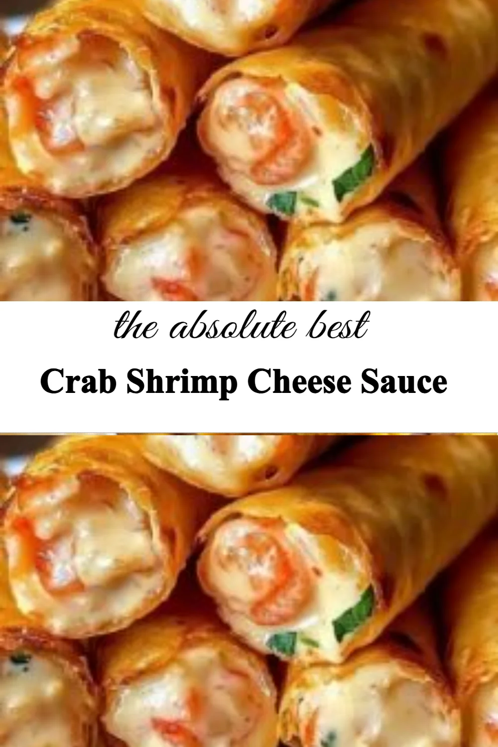 Creamy Crab Shrimp Cheese Sauce served in a bowl with seafood garnishes.