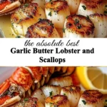 Delicious Garlic Butter Lobster and Scallops dish served elegantly