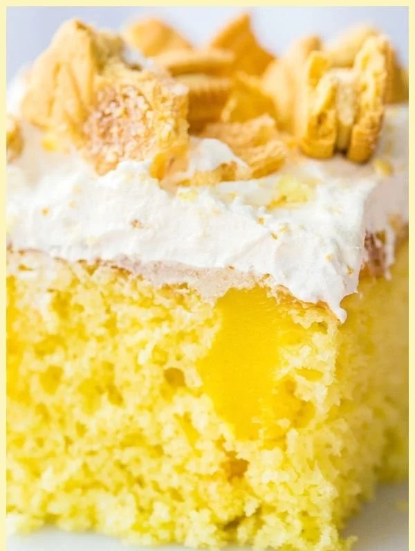 Lemon cake slices on a decorative plate, ideal for bake sales and events.