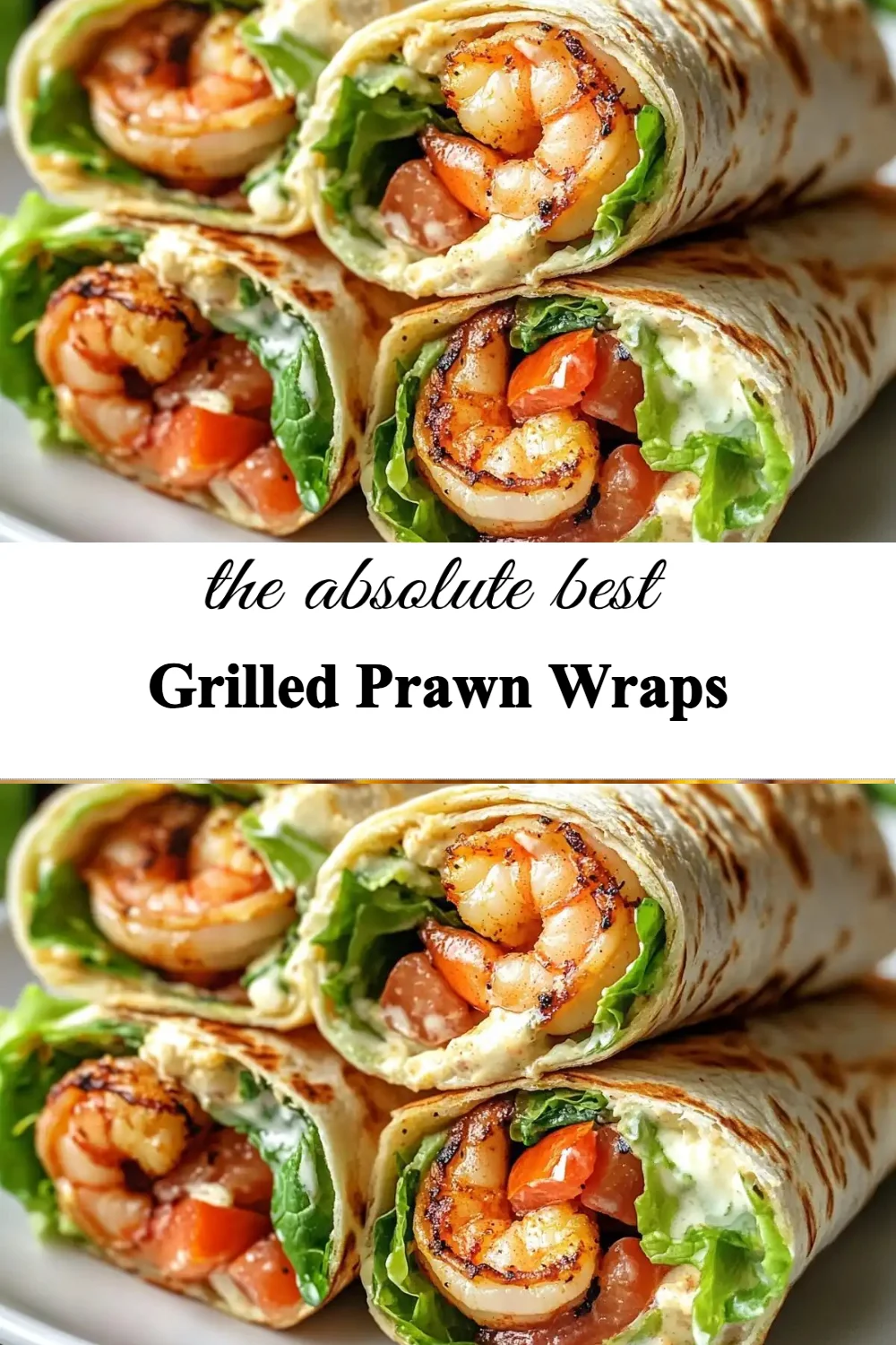 Tasty grilled prawn wraps garnished with fresh vegetables and sauces