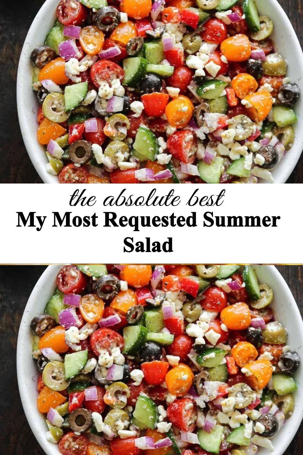 Delicious summer salad with vibrant vegetables and dressing.