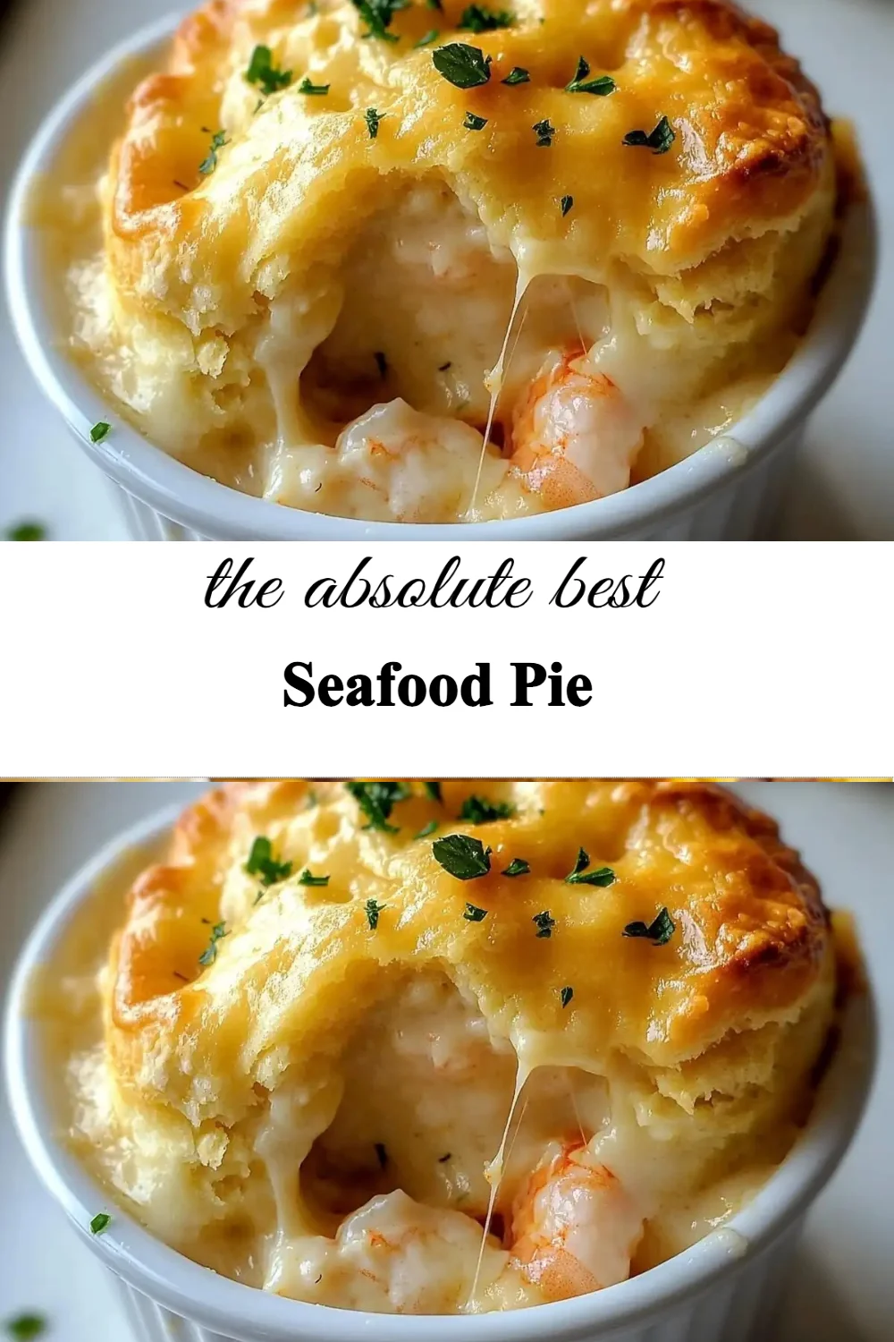 Delicious seafood pie with a flaky crust and fresh seafood filling