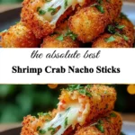 Plate of Shrimp Crab Nacho Sticks garnished and ready to serve