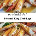 Steamed King Crab Legs served on a plate with lemon and butter