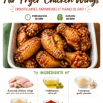 Crispy Air Fryer Chicken Wings topped with sauce on a serving platter