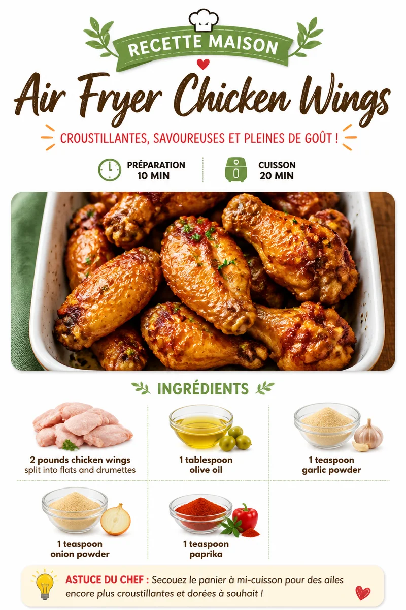 Crispy Air Fryer Chicken Wings topped with sauce on a serving platter
