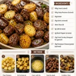 Air Fryer garlic butter steak bites served with crispy potatoes