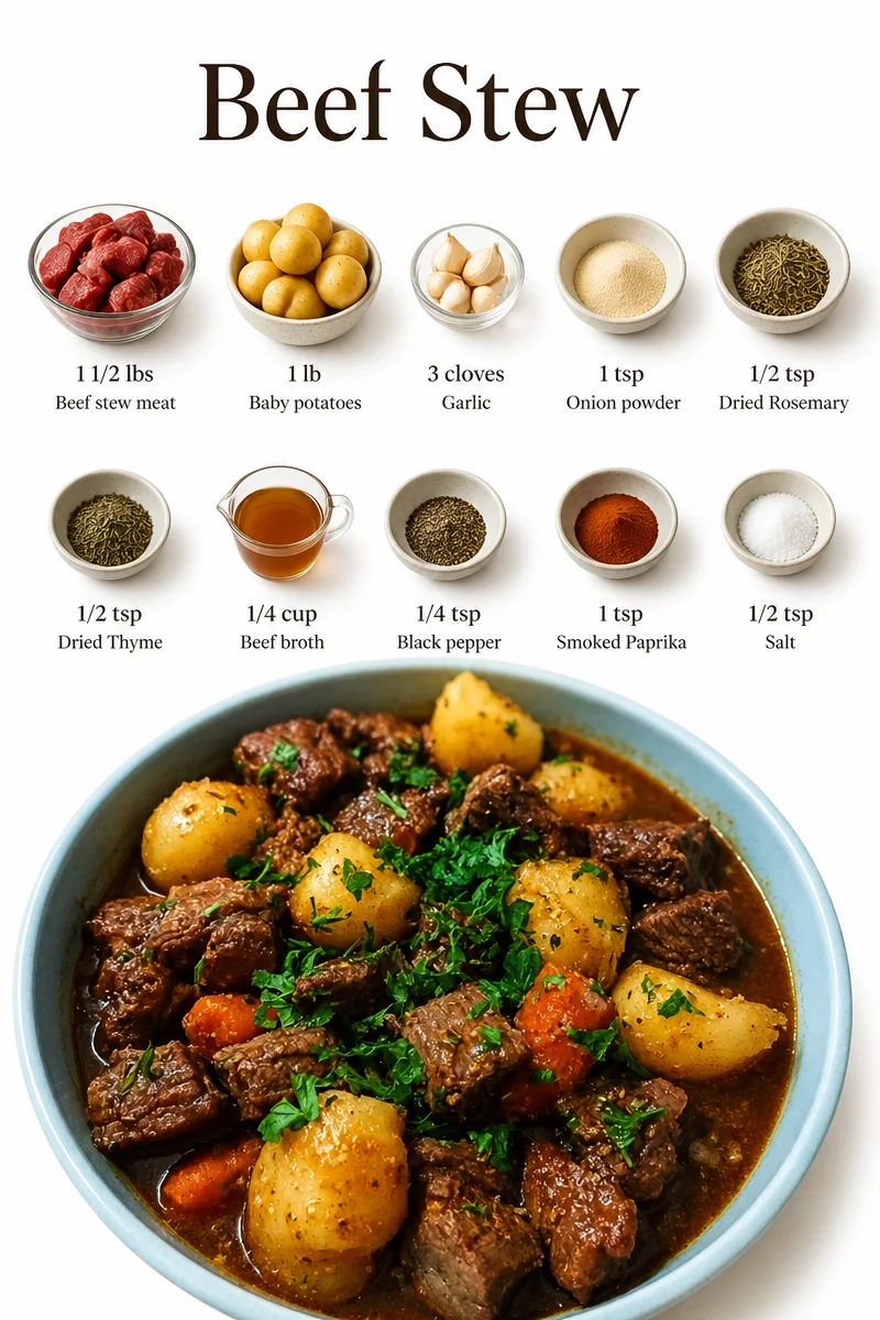 Delicious beef stew with vegetables simmering in a rich broth