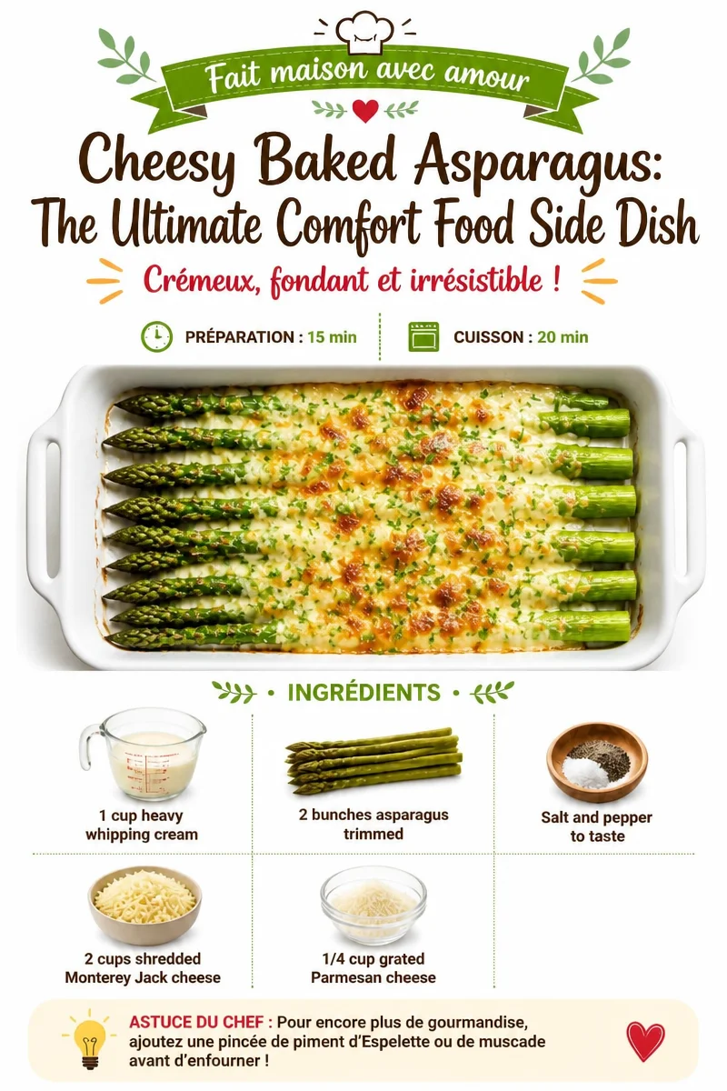 Cheesy baked asparagus fresh out of the oven, topped with melted cheese.