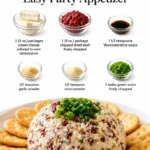 Classic chipped beef cheese ball appetizer on a serving plate