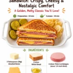 Classic griddle fried bologna sandwich with cheese, perfectly crispy and comforting.