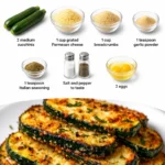 Crispy baked parmesan zucchini slices on a platter