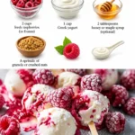 Frozen raspberry bites served in a bowl, a healthy and delicious snack option