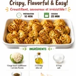 Crispy golden roasted cauliflower served as a healthy side dish