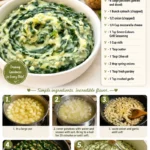 Creamy mashed potato spinach served on a plate