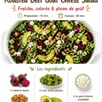 Roasted Beet Goat Cheese Salad with mixed greens and walnuts