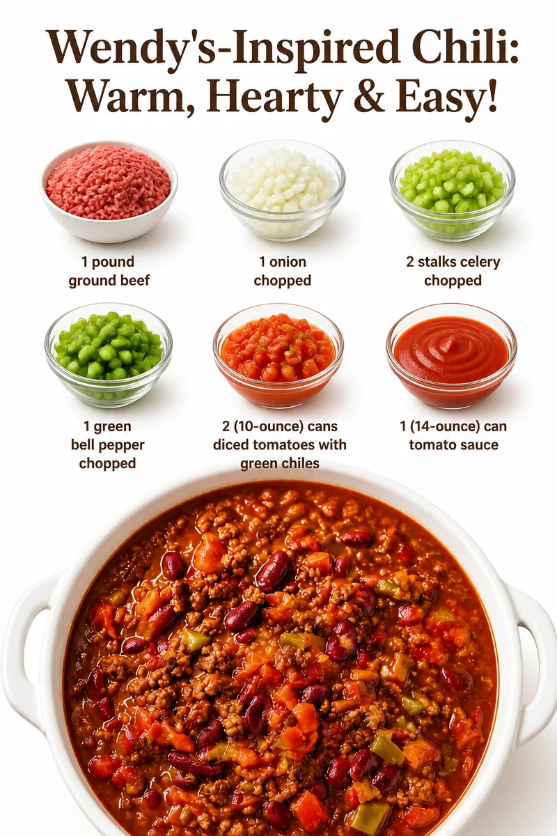 Bowl of hearty Wendy's-inspired chili with beans and spices