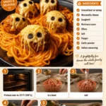 Spooky spaghetti and cheese stuffed meatballs recipe PDF download