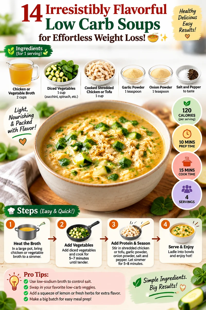 14 Irresistibly Flavorful Low Carb Soups for Effortless Weight Loss! 🍲✨