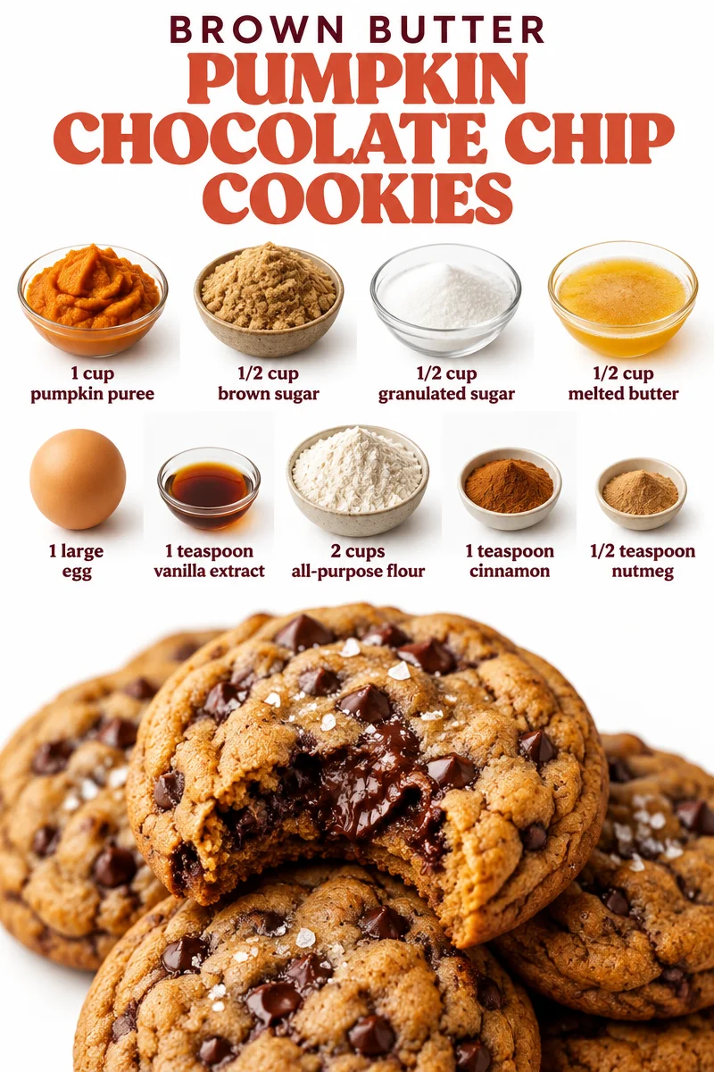 Brown Butter Pumpkin Chocolate Chip Cookies