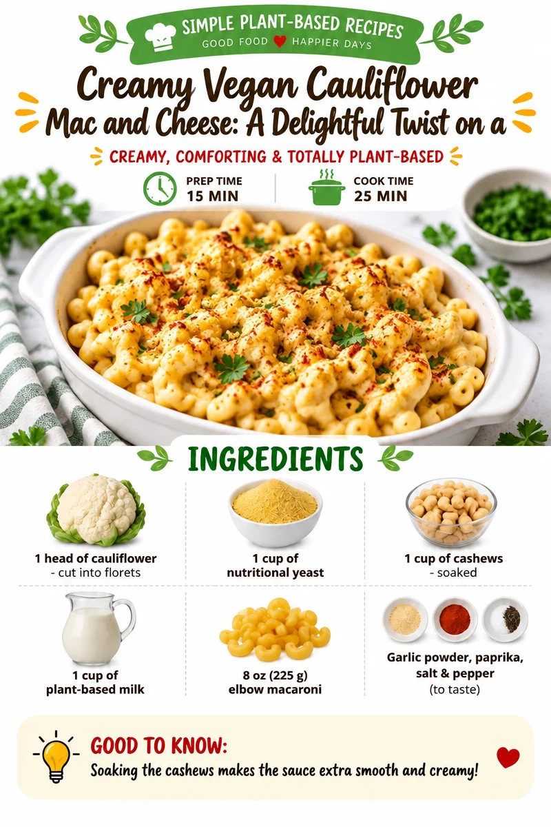 Creamy Vegan Cauliflower Mac and Cheese: A Delightful Twist on a Classic! 🌱🧀