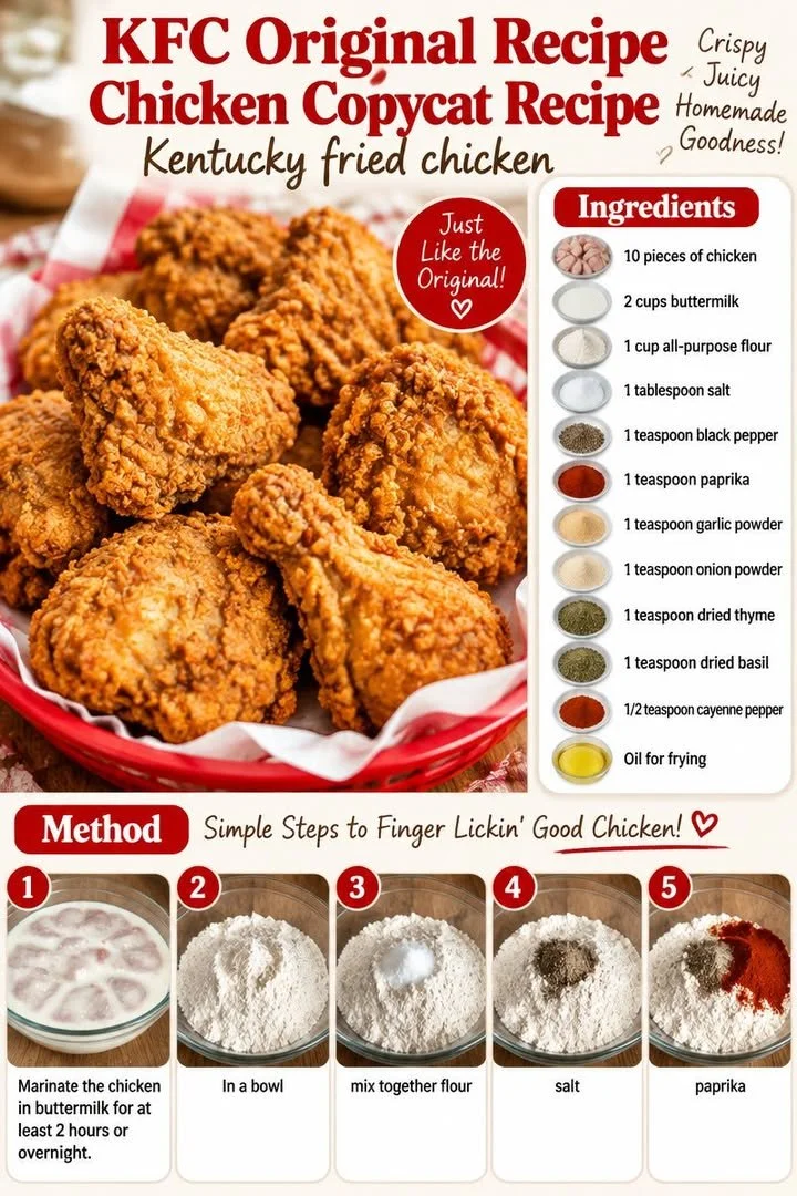 Delicious crispy KFC Original Recipe chicken served on a plate
