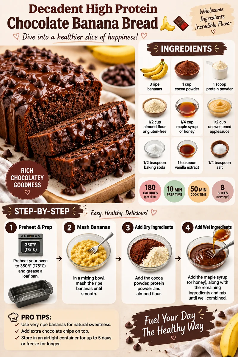 Decadent High Protein Chocolate Banana Bread