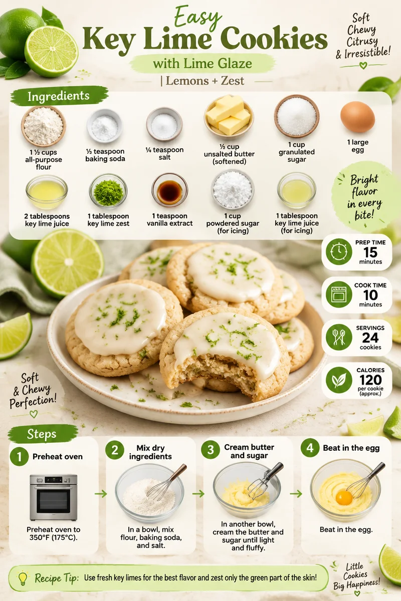 Easy Key Lime Cookies with Lime Glaze | Lemons + Zest