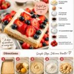 Colorful fruit pizza topped with fresh seasonal fruits for a summer dessert