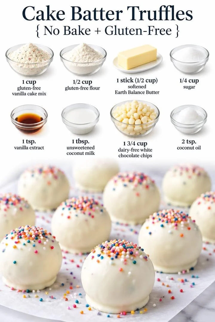 Delicious no-bake gluten-free cake batter truffles on a plate.