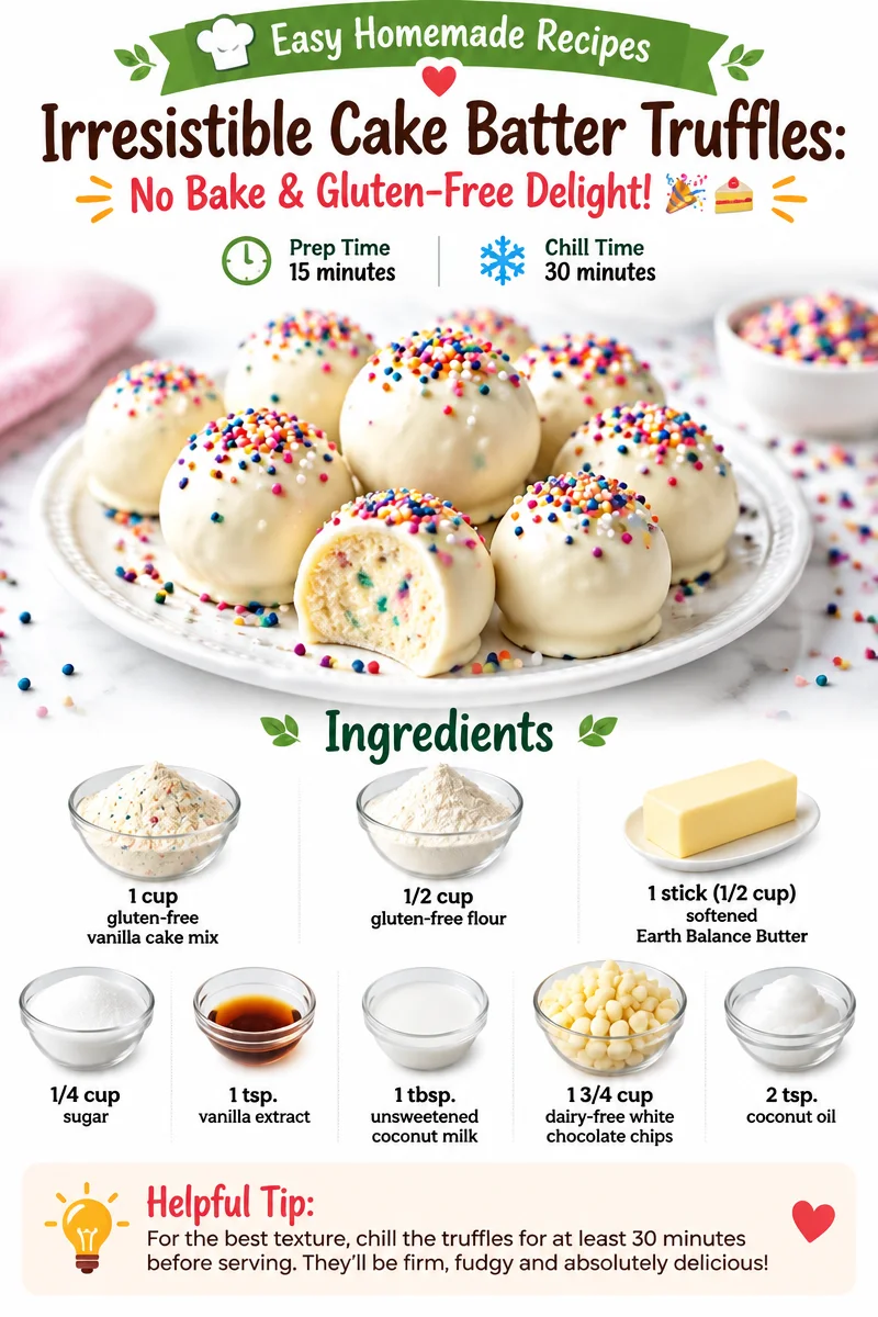 Irresistible Cake Batter Truffles: No Bake & Gluten-Free Delight! 🎉🍰