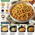 Bowl of savory vegan garlic noodles garnished with herbs and served in a stylish dish