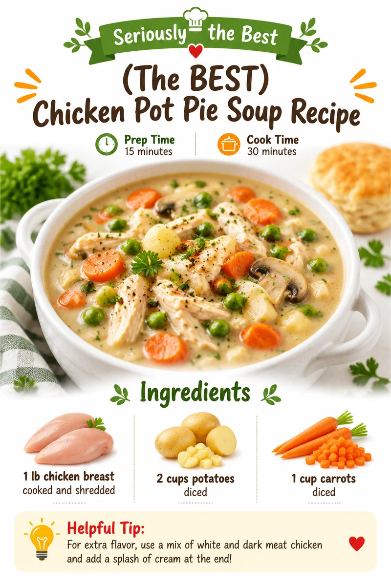The BEST Chicken Pot Pie Soup Recipe